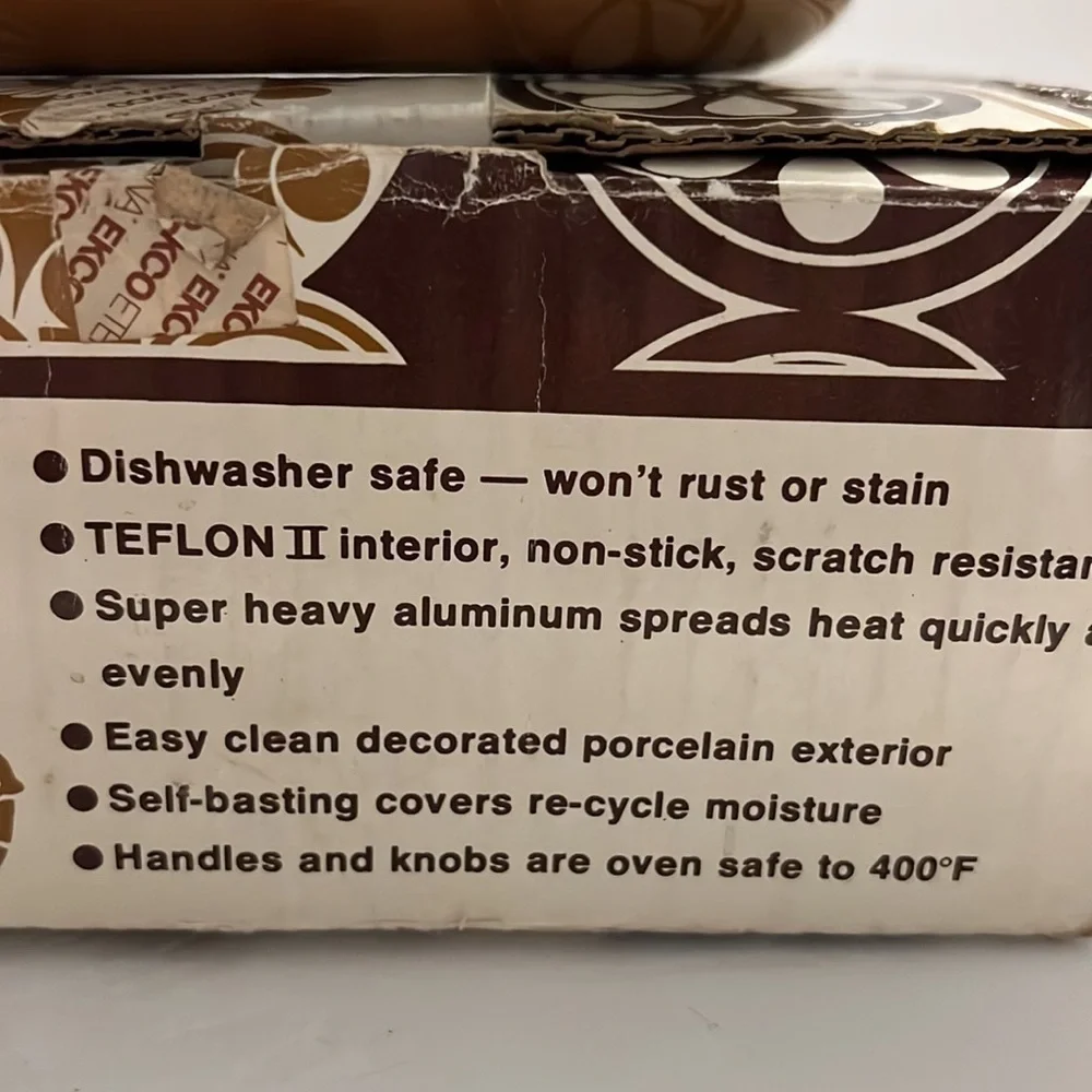 Ekco Eterna Country Garden Teflon Covered Sauce Pan NOS in box